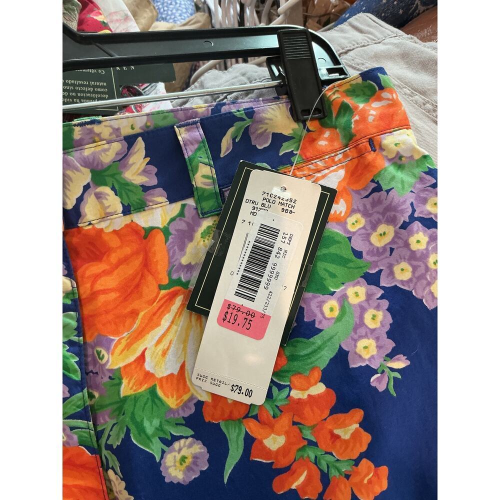 NEW Vintage Ralph Lauren Womens Pants Size Cobalt Blue Tropical Vacay Resort - Picture 7 of 12